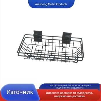 Монтирана на стена метална кошница за съхранение, кухненска кошница без пробиване, баня, мрежеста кошница за съхранение