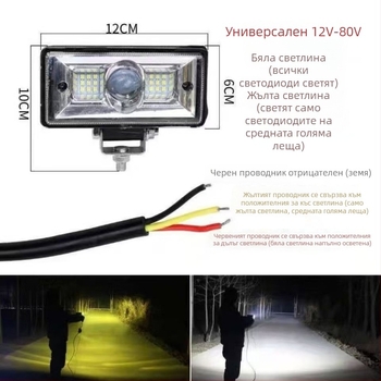 LED прожектор за автомобил с интегриран висок и нисък лъч, водоустойчив лазерен светлинен лъч за големи камиони, супер ярък фар