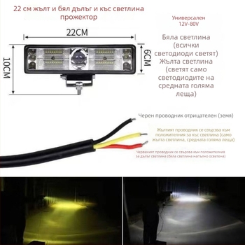 LED прожектор за автомобил с интегриран висок и нисък лъч, водоустойчив лазерен светлинен лъч за големи камиони, супер ярък фар