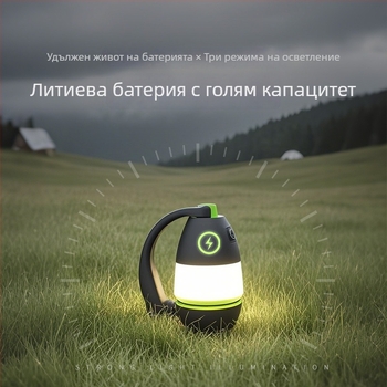 LED лампа за палатка три в едно с USB захранване и аварийно осветление