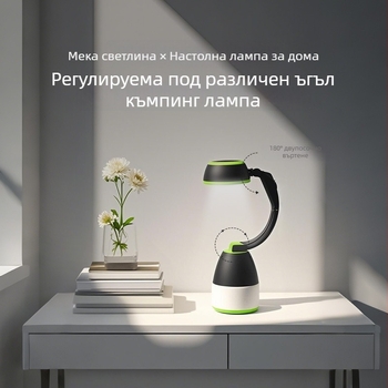 LED лампа за палатка три в едно с USB захранване и аварийно осветление