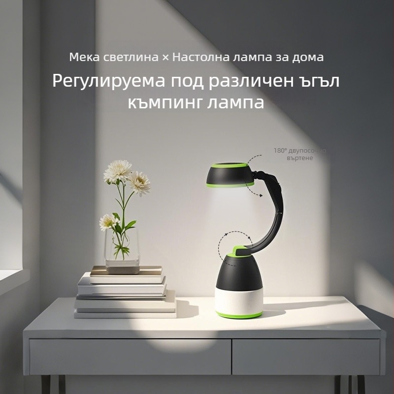 LED лампа за палатка три в едно с USB захранване и аварийно осветление