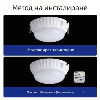 LED таванно осветление с радарен сензор за движение и управление със звук и светлина, полусферичен дифузьор