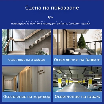 LED таванно осветление с радарен сензор за движение и управление със звук и светлина, полусферичен дифузьор