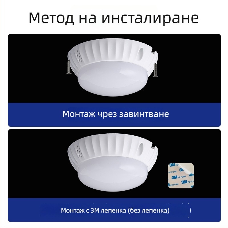 LED таванно осветление с радарен сензор за движение и управление със звук и светлина, полусферичен дифузьор