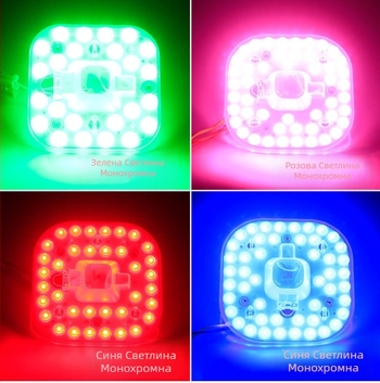 LED таванно осветление с магнитен модул за цветна подмяна на сърцевината – квадратно или кръгло, за спалня, балкон и дневна