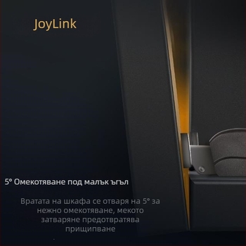 Joylink шарнир за гардероб с хидравличен буфер, двустепен ход, универсален за дървени врати