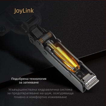 Joylink Ляв съсед Алфа 35 мм дебелина на врата — разглобяем панел, панта с нулев ъгъл, цвят титаново сиво, студено валцована стомана