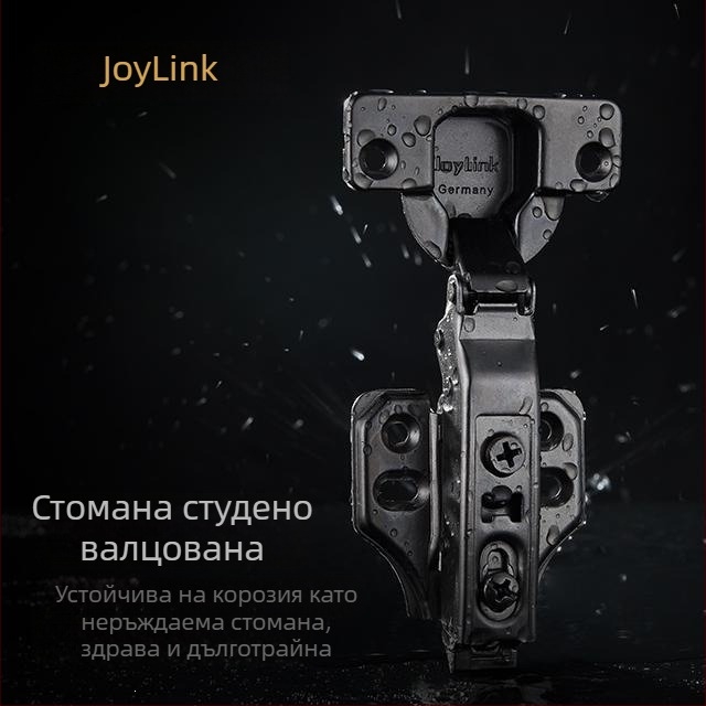 Joylink Ляв съсед Алфа 35 мм дебелина на врата — разглобяем панел, панта с нулев ъгъл, цвят титаново сиво, студено валцована стомана