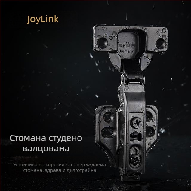 Joylink Ляв съсед Алфа 35 мм дебелина на врата — разглобяем панел, панта с нулев ъгъл, цвят титаново сиво, студено валцована стомана