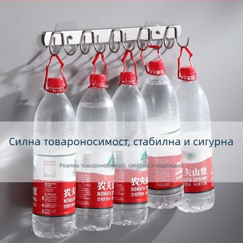 Закачалки от неръждаема стомана без пробиване с лепяща основа, кухненски и закачалки за дрехи, монтирани на стена