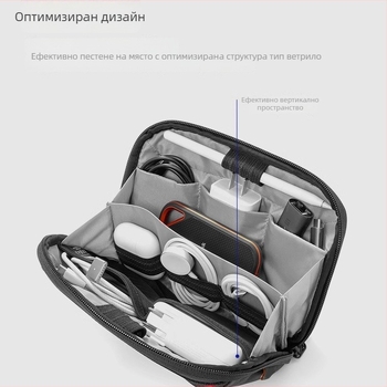 Водоустойчив калъф за пътуване за данни и кабели — мултифункционална чанта за съхранение на кабели, зарядни и твърд диск