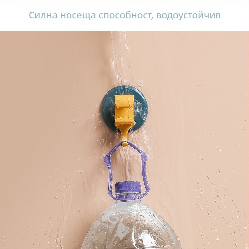 Дискова залепваща закачалка за баня без пробиване в стената, пластмасова за мивка — проста и практична.
