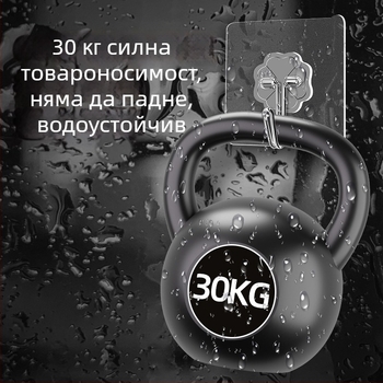 Прозрачна стенна закачалка със силно залепване - без пробиване, 0-1 кг, PVC