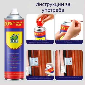 Антиръждова смазка за метал за винтове и панти на врати и прозорци; защита от ръжда и смазване за велосипеди