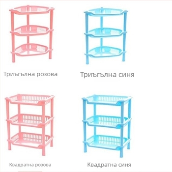 Триетажен триъгълен пластмасов органайзер за кухня, баня и козметика