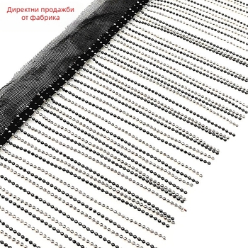 Двуцветна мънистена верига с ресни и пискюли за DIY облекло и аксесоари, чанти и завеси