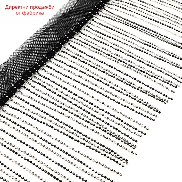 Двуцветна мънистена верига с ресни и пискюли за DIY облекло и аксесоари, чанти и завеси