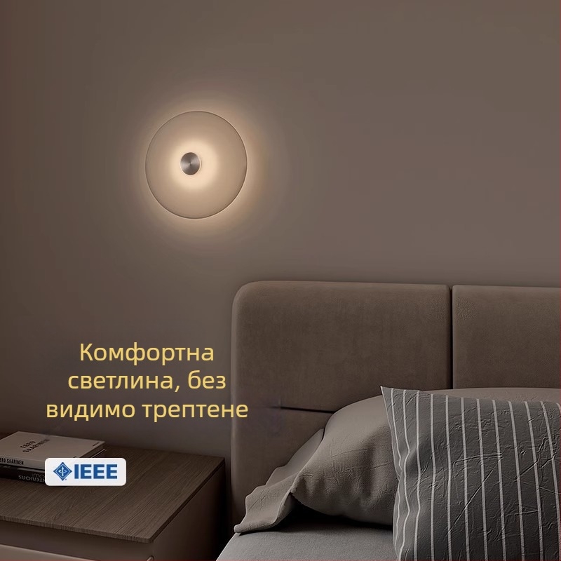 LED стенна лампа за спалня – луксозна стенна лампа, нощна лампа за спалня, креативна висяща лампа с издърпваща дръжка, модерен минималистичен дизайн