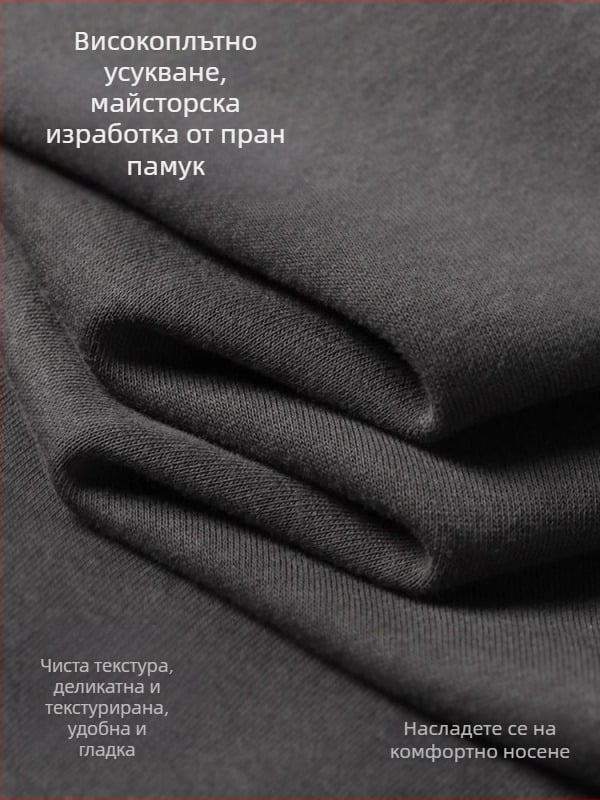 Мъжки памучни панталони със свободен, прав силует, ежедневни спортни дълги панталони за есен-зима