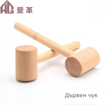 Чук за кожени изделия от бук, дървен чук за кожарство, DIY инструмент