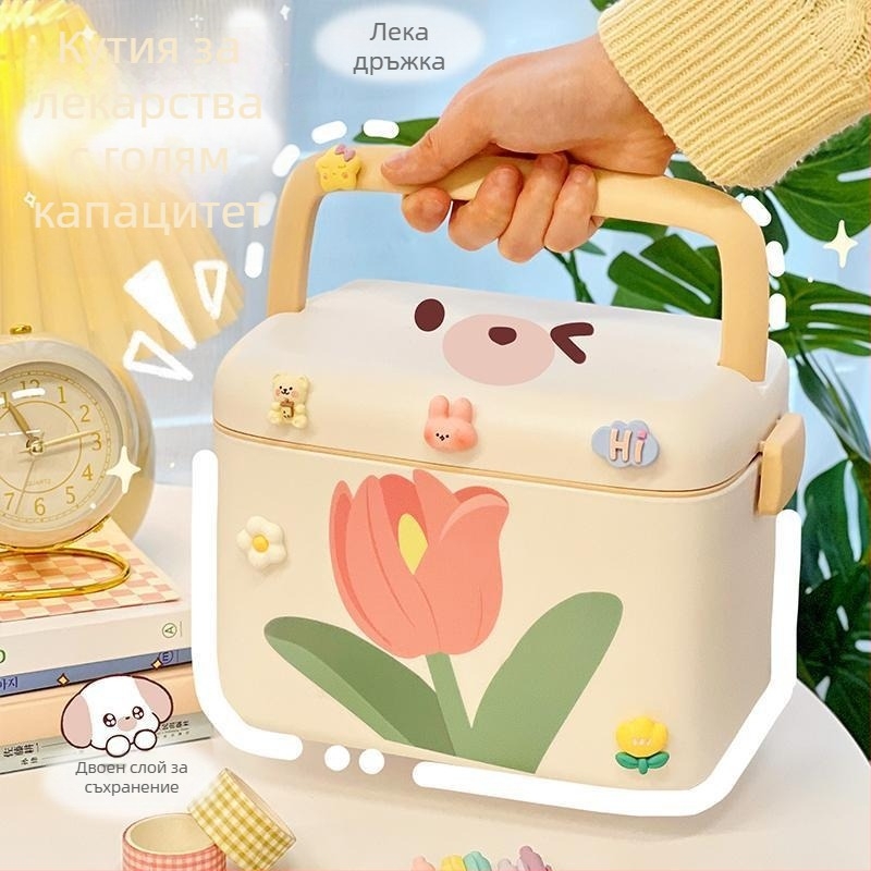 Компактна домашна аптечка за лекарства – преносима кутия за първа помощ и съхранение за дом и общежитие