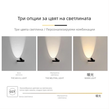 Модерна минималистична стенна лампа за стълбище, светлина за стъпки и LED декорация за стена