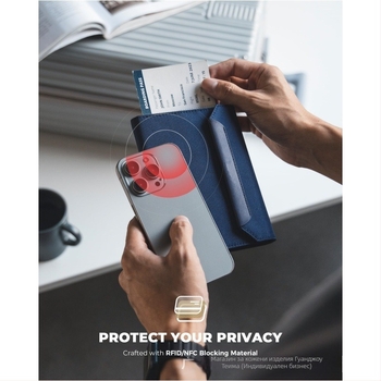 Унисекс многофункционален паспортен калъф за пътуване с RFID защита срещу кражба, голям капацитет, магнитно затваряне