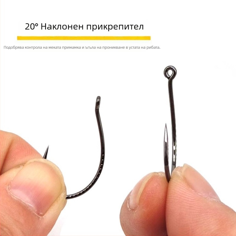 Кирин подсилен №8003 кука за примамки — еднокулачна система за монтаж с единична кука и мек червей