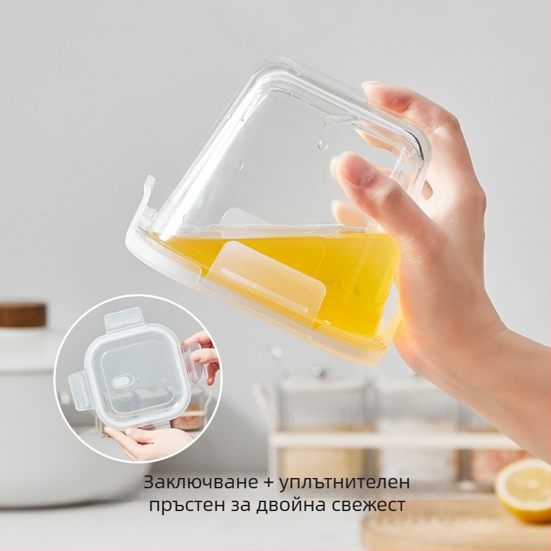 Стъклен буркан за храна, херметично затваряне, подходящ за микровълнова, устойчив на високи температури, за подправки и съхранение