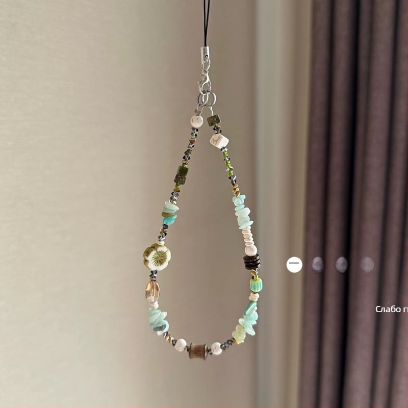 Нов мобилен телефон каишка в китайски стил с мънисти и медальон за CCD камера, чешки мъниста, нишов дизайн, Инстаграм стил