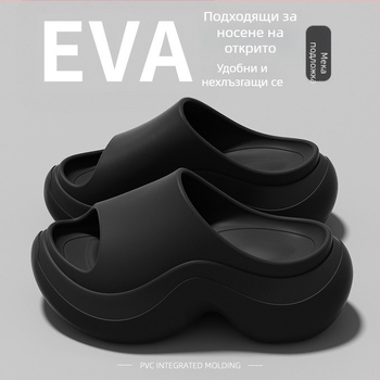Дамски чехли с дебел под от EVA пяна, лято 2026, повдигат височината, нехлъзгащи се, за плажа и дома