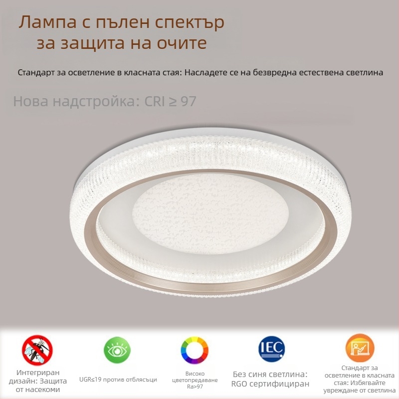 Таванно осветление за спалня – модерно минималистично, луксозно кристално в кремав стил, осветление с пълен спектър