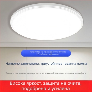LED таванна лампа, пълно запечатана, ултра тънка, модерен минималистичен стил, за спалня, балкон и баня, защита за очите, кръгла основна светлина
