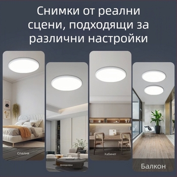 LED таванна лампа, пълно запечатана, ултра тънка, модерен минималистичен стил, за спалня, балкон и баня, защита за очите, кръгла основна светлина