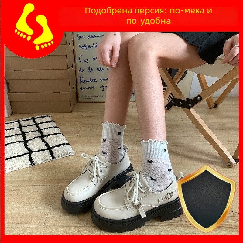 Женски кожени лофери на платформа с дебела подметка, ретро Mary Jane стил, британски стил
