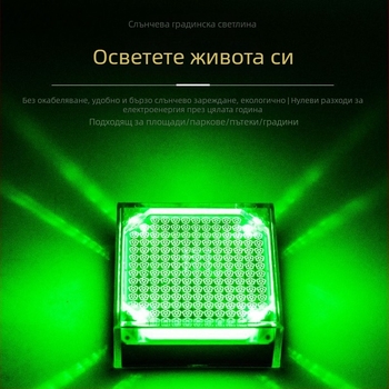 Квадратно слънчево вградено LED осветление за външни пространства – подземна лампа за паркове и площади, интегрирана ледена плоча