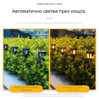 Соларна външна лампа за градина с LED ефект на пламък, водоустойчива лампа за тревната площ и украса за двор и вила