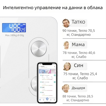 Електронна везна за възрастни, домашна употреба, везна за телесни мазнини с Bluetooth, интелигентна везна за отслабване