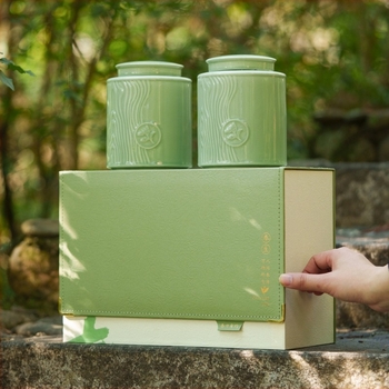 Керамична чайна кутия за зелен чай с Maojian, Longjing, Biluochun и Yulu — празна подаръчна кутия