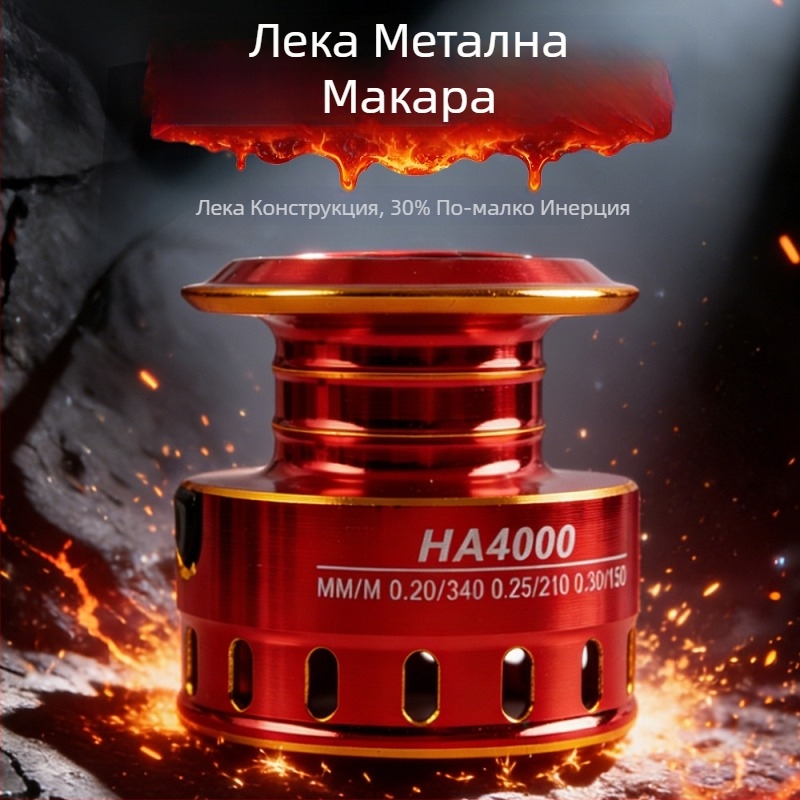 Изцяло метален спининг макара за риболов, модел Fire Lizard примамка, дълги хвърляния, дълбоко море, устойчива на солена вода