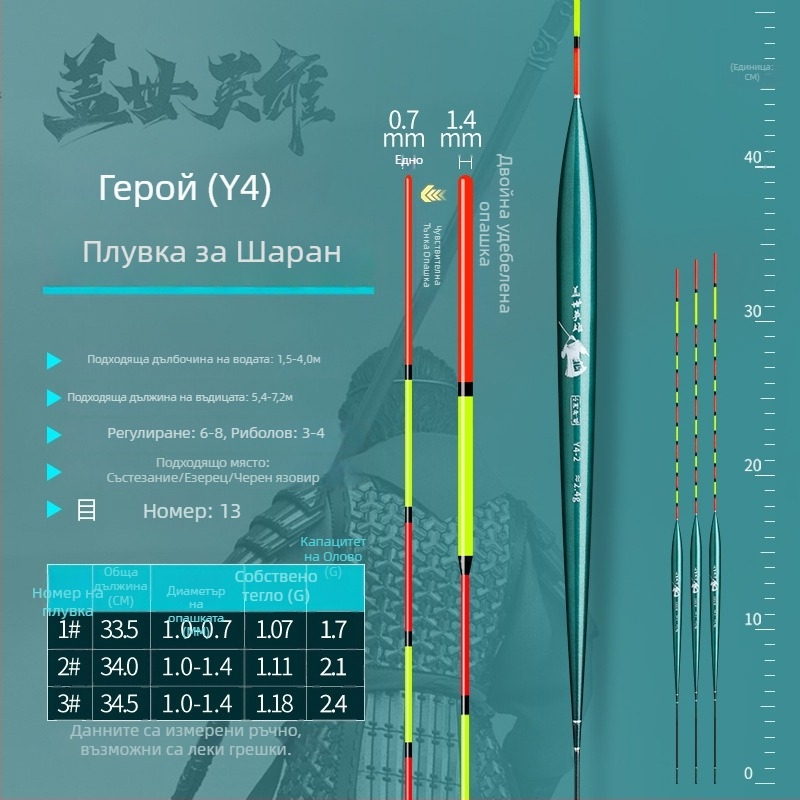 Нано поплавък за риболов на тилапия и карась – високочувствителен, черен поплавък с дебело тяло, тънък край и лек дизайн