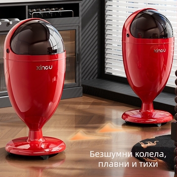 Кош за отпадъци за дома, 12 л капацитет, двойно отделение, с капак и колела, модерен луксозен дизайн за хол или спалня