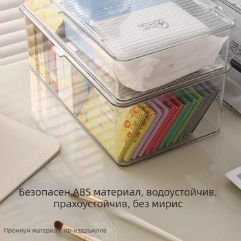 Прозрачен акрилен органайзер за козметика и грижа за кожата за бюро и тоалетка