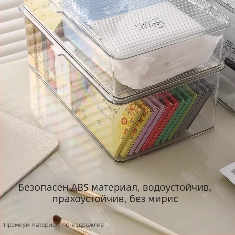 Прозрачен акрилен органайзер за козметика и грижа за кожата за бюро и тоалетка