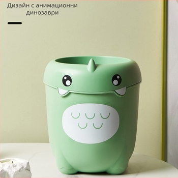 Huijun 8L кофа за отпадъци с карикатура — без капак, за дома, баня, кухня и дневна; сладък стил за детска стая; креативен дизайн