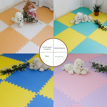 EVA пяна подложка за пода, квадратна 60×60 см, детски пъзел-мат за лазене