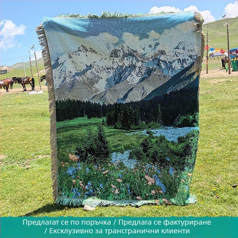 Shata Landscape Series одеяло за диван и легло, стенен гоблен и покривка за маса от памук