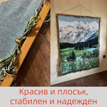 Дървен окачващ прът за гоблени, ръчна изработка, скандинавски стил, декоративен прът за гоблени с ресни