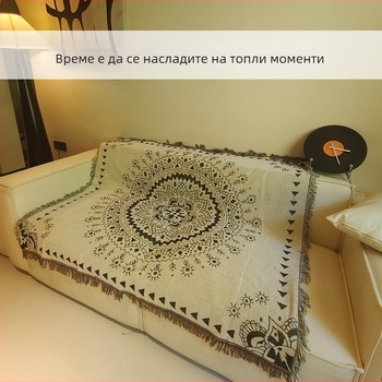 Скандинавски стил: геометрично одеяло за къмпинг на открито и гоблен за спалня и диван — прахоустойчиво, пълно покритие